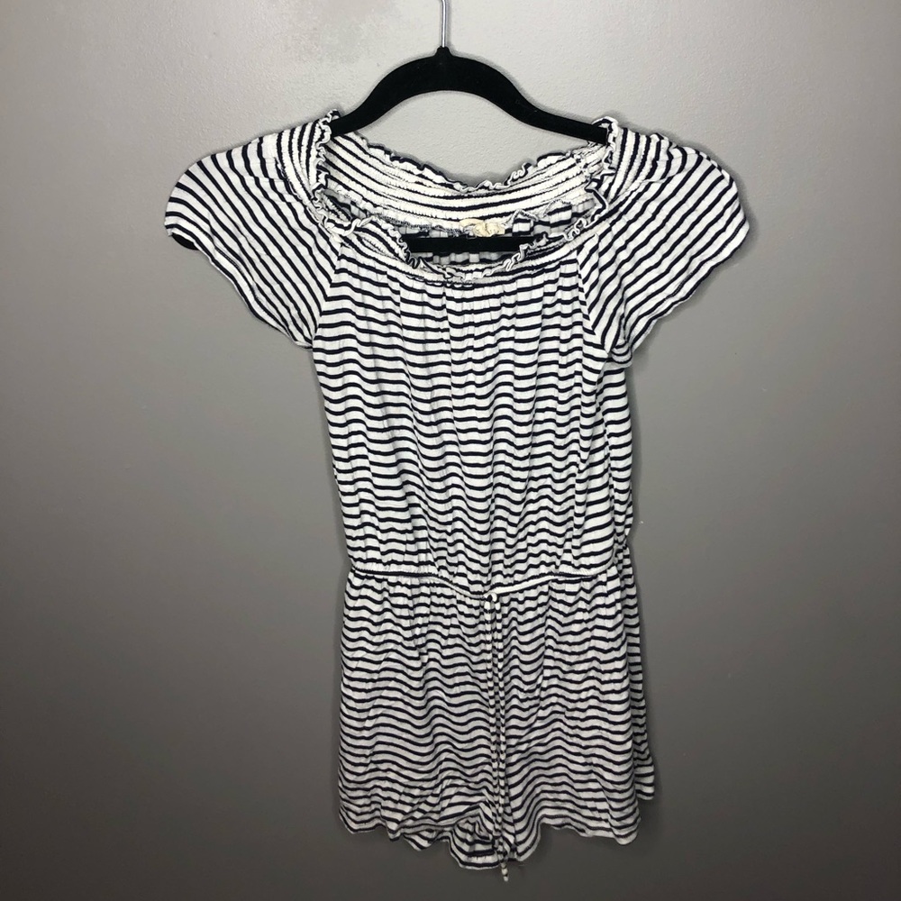 Black and White stripped romper